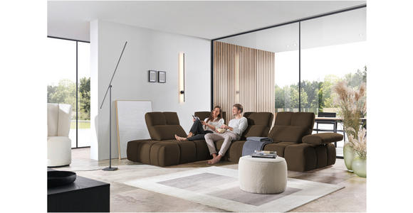 ECKSOFA in Struktur Taupe 233/313 cm - Taupe/Schwarz, Design, Kunststoff/Textil (233/313cm) - Emilio Belluti
