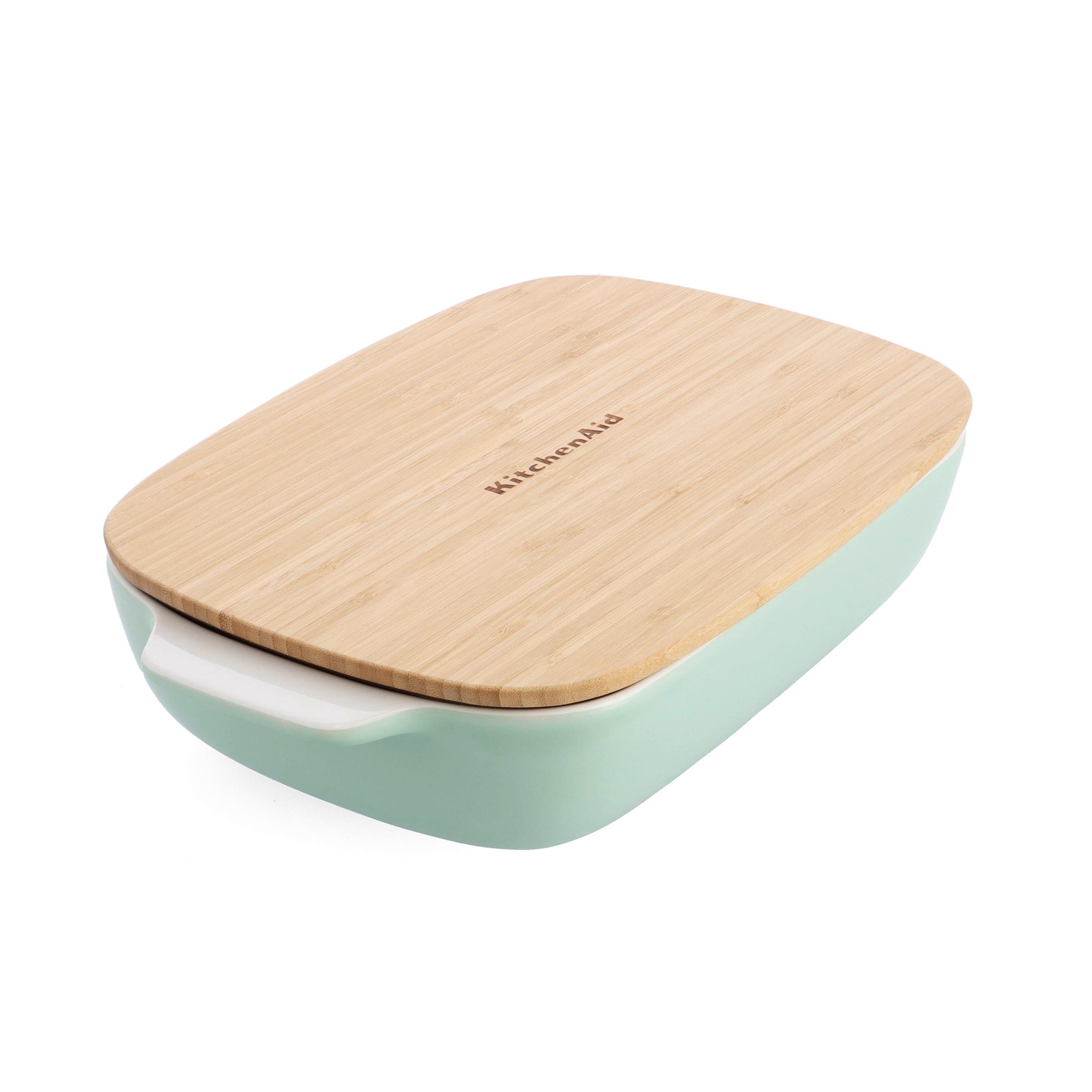 AUFLAUFFORM Keramik, Naturmaterialien Steingut  - Weiß/Hellgrün, Basics, Naturmaterialien/Keramik (24cm) - Kitchenaid