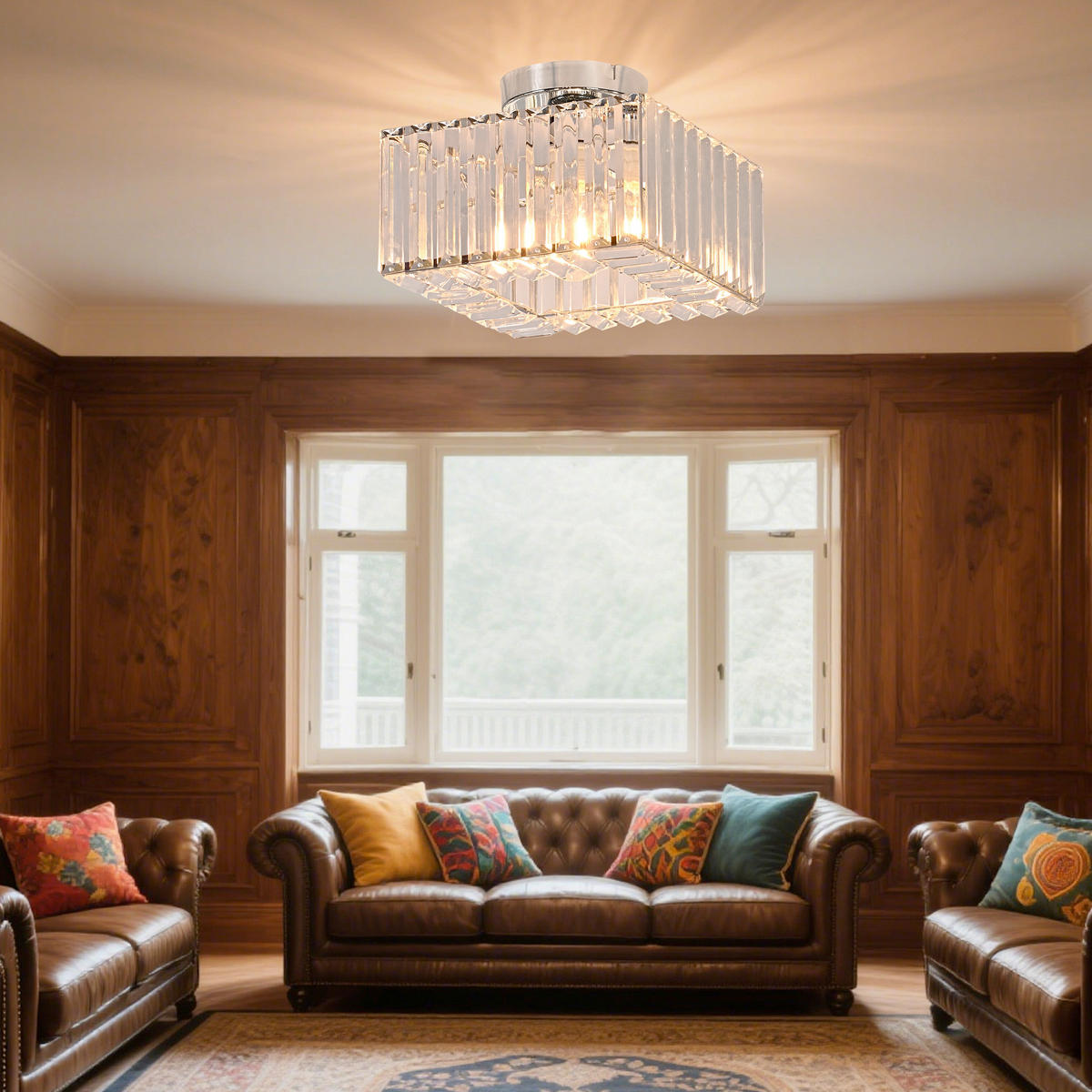 DECKENLEUCHTE     - Chromfarben, KONVENTIONELL, Glas (19.3/24.5/24.5cm)