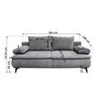 BOXSPRINGSOFA in Flachgewebe Grau  - Schwarz/Grau, Design, Textil/Metall (204/93/100cm) - Novel