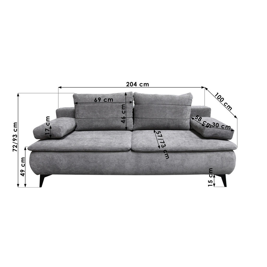 Thumbnail - Novel Boxspringsofa, Dunkelblau, Textil, 2-Sitzer, Füllung: Schaumstoff, 204x93x100 cm, Stoffauswahl, Schlafen auf Sitzh...