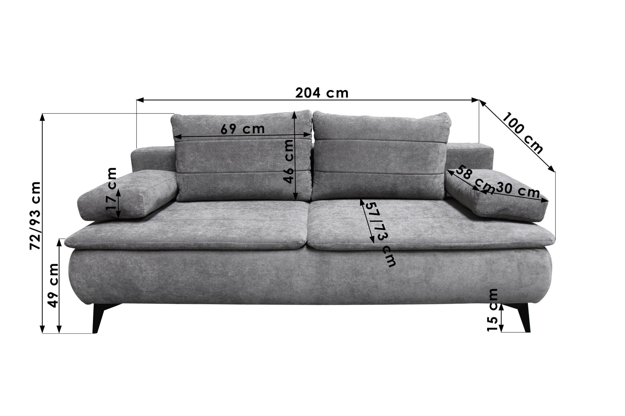 Thumbnail - Novel Boxspringsofa, Gold, Textil, 2-Sitzer, Füllung: Schaumstoff, 204x93x100 cm, Stoffauswahl, Schlafen auf Sitzhöhe, W...