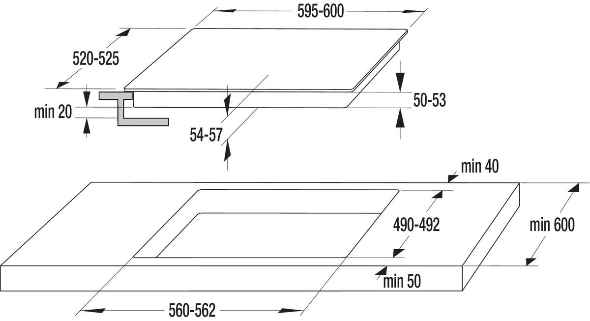BACKOFENSET BSET014DG  - Edelstahlfarben/Schwarz, Basics, Glas/Kunststoff (59,5/59,5/56,4cm) - Gorenje