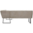 ECKBANK 217/159 cm Webstoff Schwarz, Taupe   - Taupe/Schwarz, Design, Textil/Metall (217/159cm) - Novel
