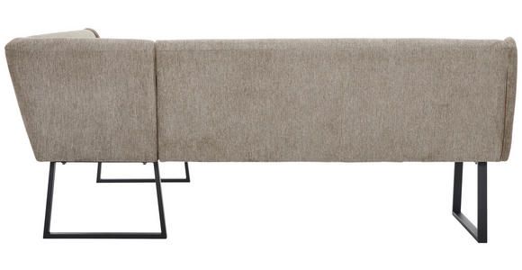 ECKBANK 217/159 cm Webstoff Schwarz, Taupe - Taupe/Schwarz, Design, Textil/Metall (217/159cm) - Novel