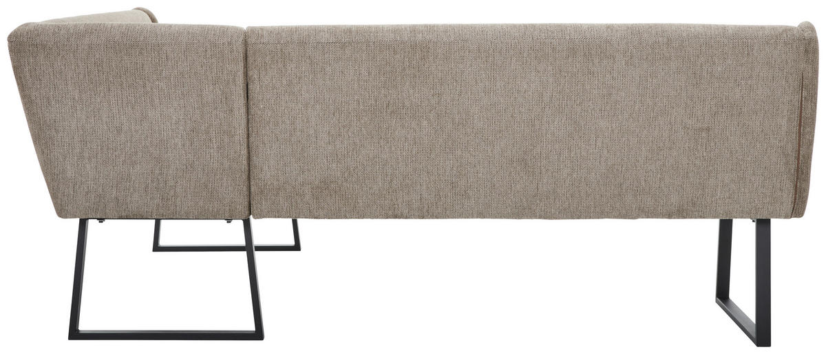 ECKBANK 217/159 cm Webstoff Schwarz, Taupe   - Taupe/Schwarz, Design, Textil/Metall (217/159cm) - Novel