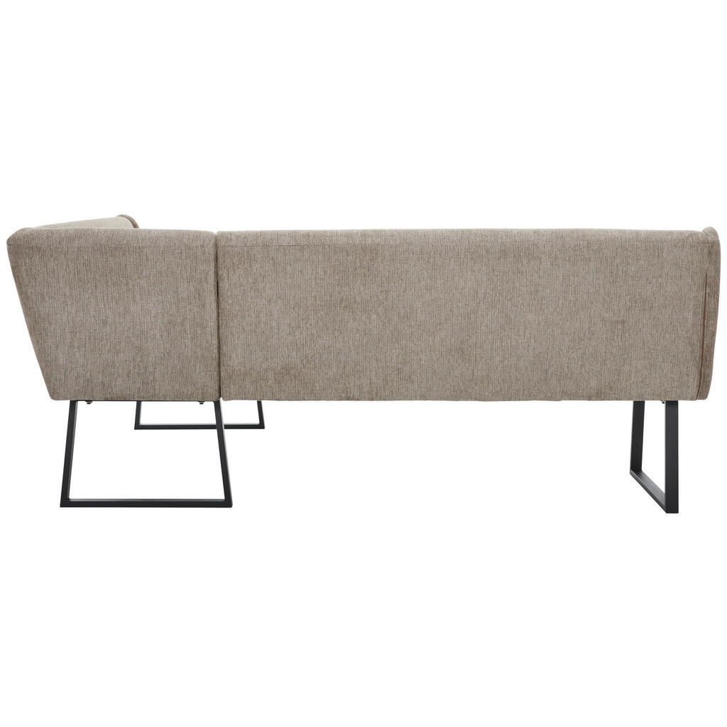Thumbnail - Novel Eckbank, Schwarz, Taupe, Metall, Textil, 4-Sitzer, Ottomane links, Eckteil, L-Form, 217x159 cm, Stoffauswahl, Type...