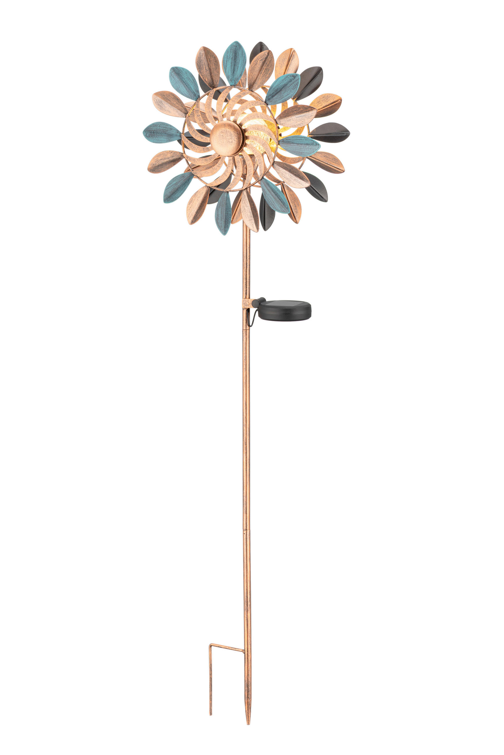 SOLÁRNE SVIETIDLO, 25/12/92 cm - modrá/medená, Design, kov/plast (25/12/92cm) - Ambia Garden