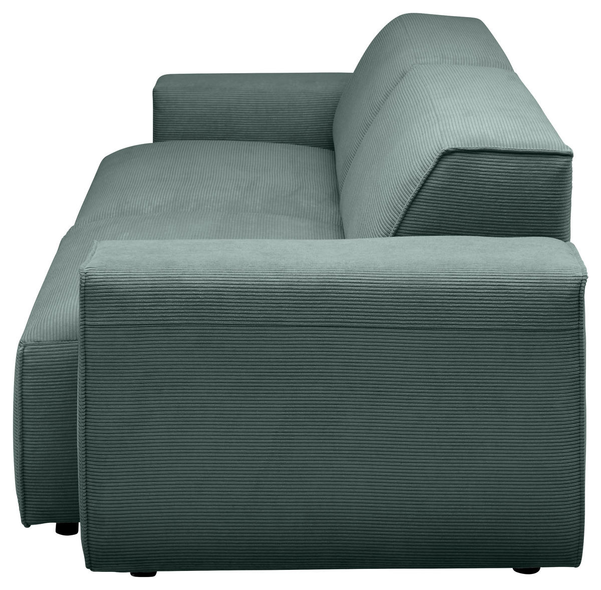3-SITZER-SOFA in Cord Grün  - Schwarz/Grün, Design, Kunststoff/Textil (236/71/101cm) - Pure Home Lifestyle