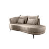 OTTOMANE in Velours Beige  - Beige/Schwarz, Modern, Textil/Metall (211/85/101cm) - Livetastic