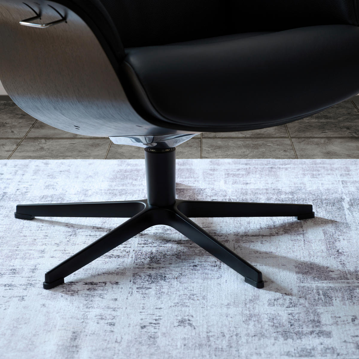 RELAXSESSEL in Leder Schwarz  - Schwarz, Natur, Leder/Metall (81/110/80cm) - Conform