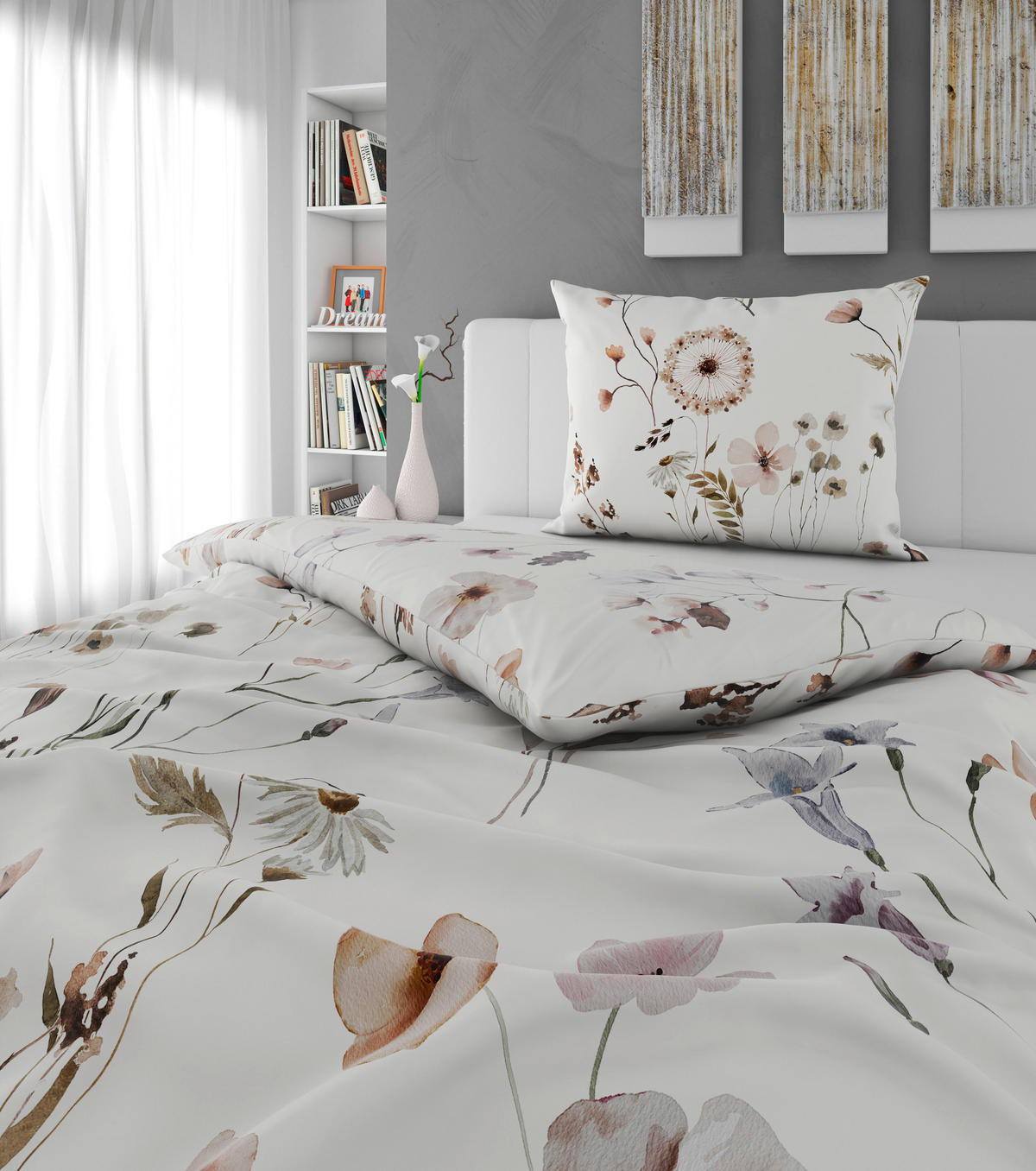 WENDEBETTWÄSCHE Mavie Satin 140/200 cm  - Naturfarben, KONVENTIONELL, Textil (140/200cm) - Esposa