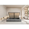 POLSTERBETT 200/200 cm,  in Silberfarben, Lattenrost, Bettkasten,  - Silberfarben/Schwarz, Design, Holz/Textil (200/200cm) - Xora
