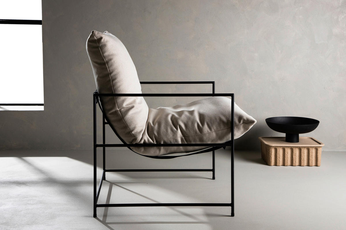FÅTÖLJ i textil, metall vit  - vit, Design, metall/textil (68.5/97.5/90cm) - Livetastic