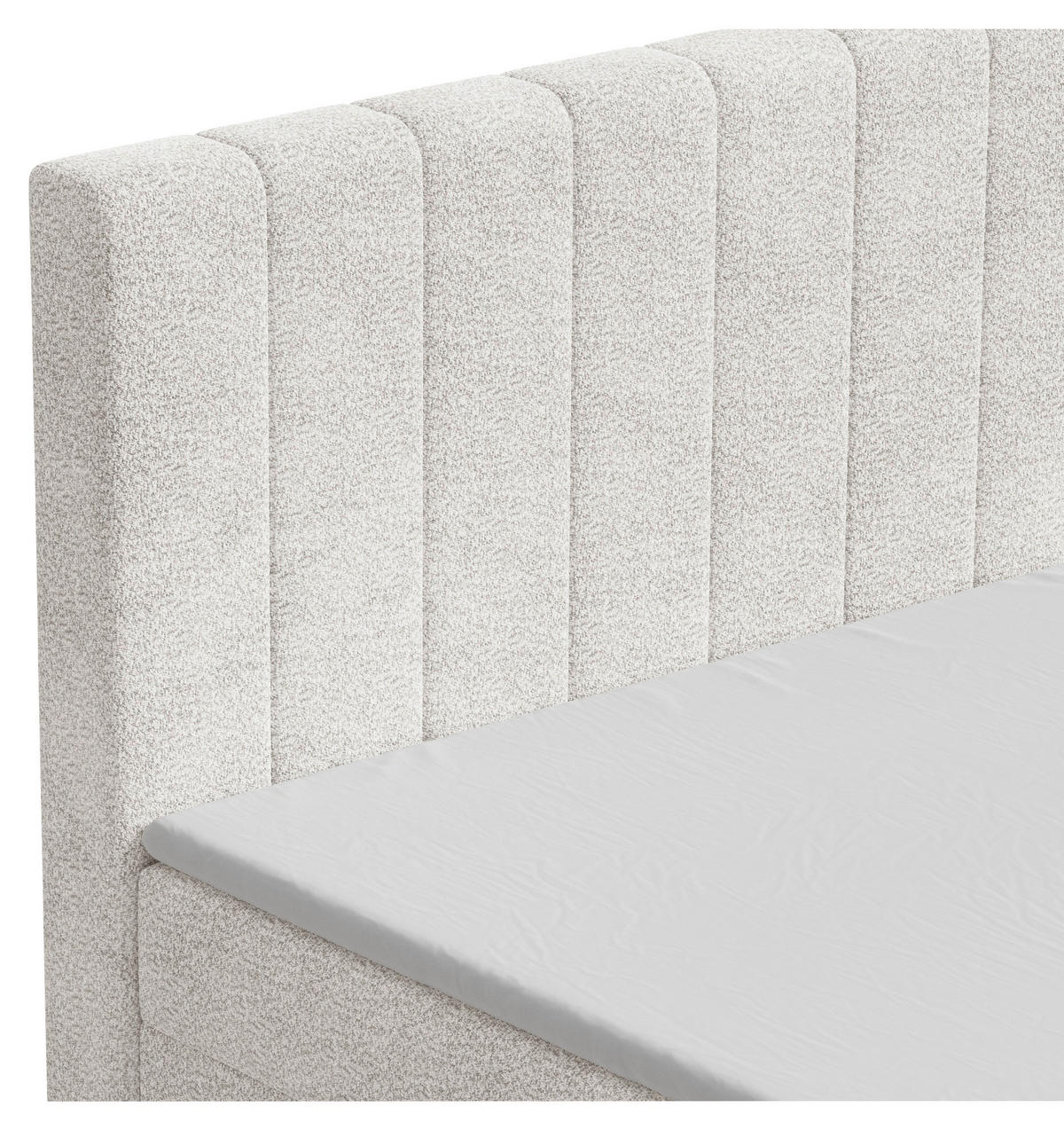 BOXBETT 160/200 cm,  in Weiß, Elfenbein, Bettkasten, Topper,  - Elfenbein/Schwarz, MODERN, Holz/Kunststoff (160/200cm) - MID.YOU