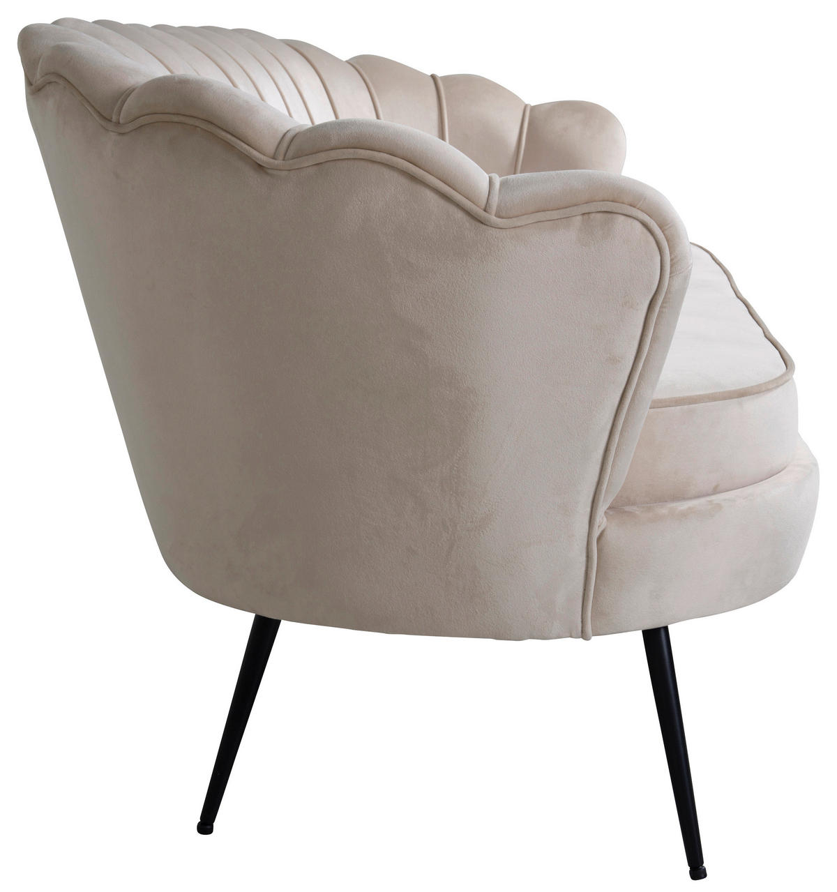 2-SITZER-SOFA Schwarz, Beige  - Beige/Schwarz, Design, Textil/Metall (180/78.5/78cm) - Livetastic