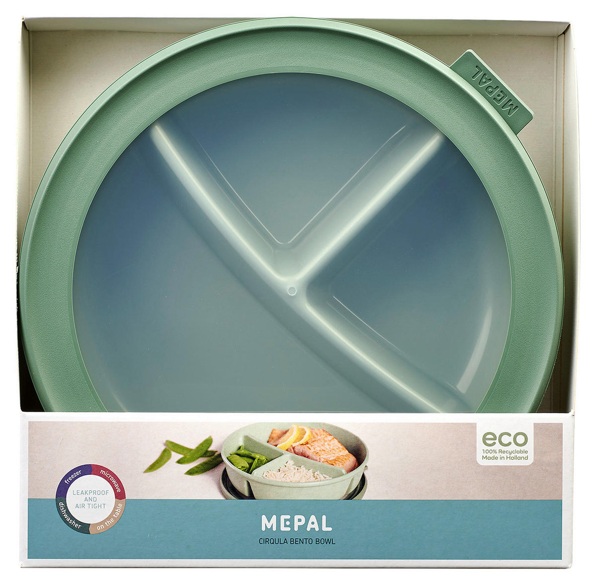 BENTO BOX  - šalvějově zelená/průhledné, Konvenční, plast (23/6cm) - Mepal