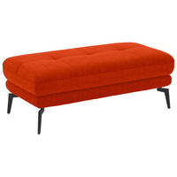 HOCKER in Textil Orange  - Schwarz/Orange, Design, Textil/Metall (132/45/68cm) - Beldomo Style