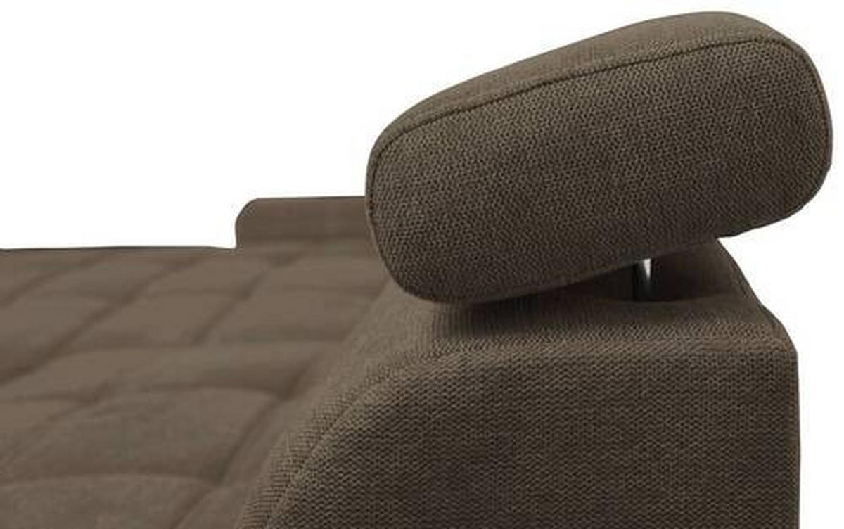 ECKSOFA in Webstoff Dunkelbraun  - Weiss/Dunkelbraun, Design, Kunststoff/Textil (276/173cm) - Stylife
