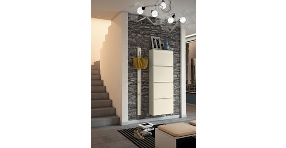 GARDEROBE 2-teilig  in 90/185/33 cm  - Sandfarben, Design, Glas/Holzwerkstoff (90/185/33cm) - Moderano