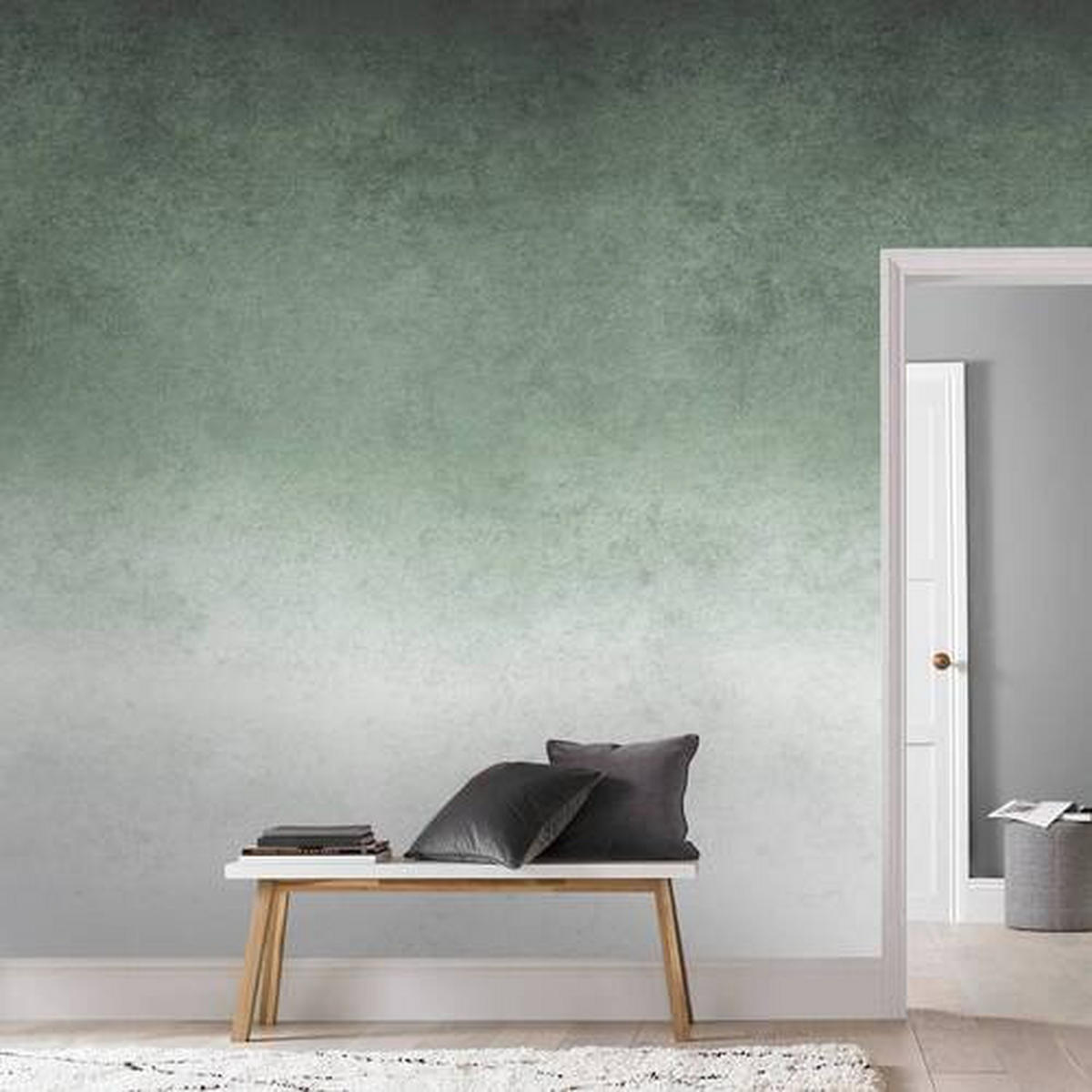 FOTOTAPETE  - Weiß/Grün, Basics, Papier/Kunststoff (200/280cm) - Xora