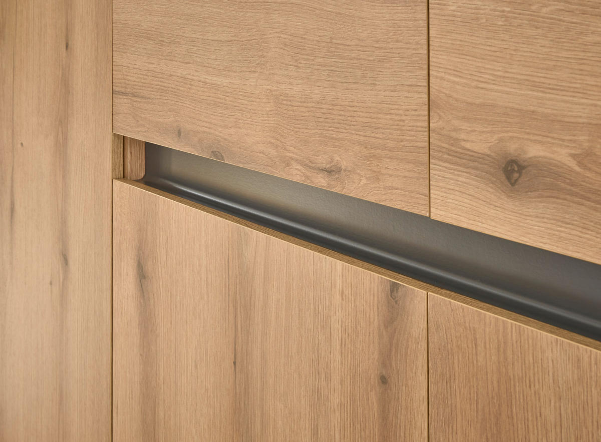 SIDEBOARD  223/86/40 cm 2 Schublade(n)  - Eichefarben/Anthrazit, Design, Holzwerkstoff/Kunststoff (223/86/40cm) - Modante