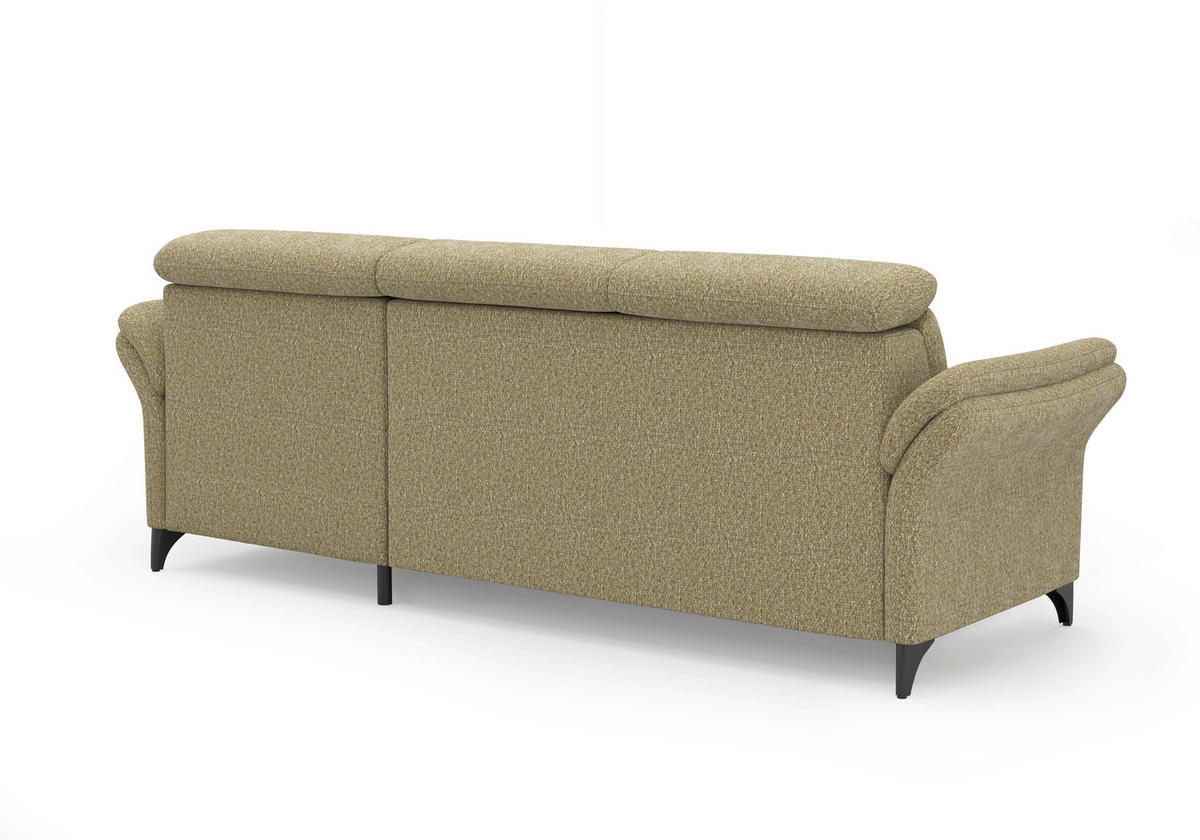 ECKSOFA Chenille Olivgrün  - Schwarz/Olivgrün, Konventionell, Textil/Metall (253/166cm) - Sit & More