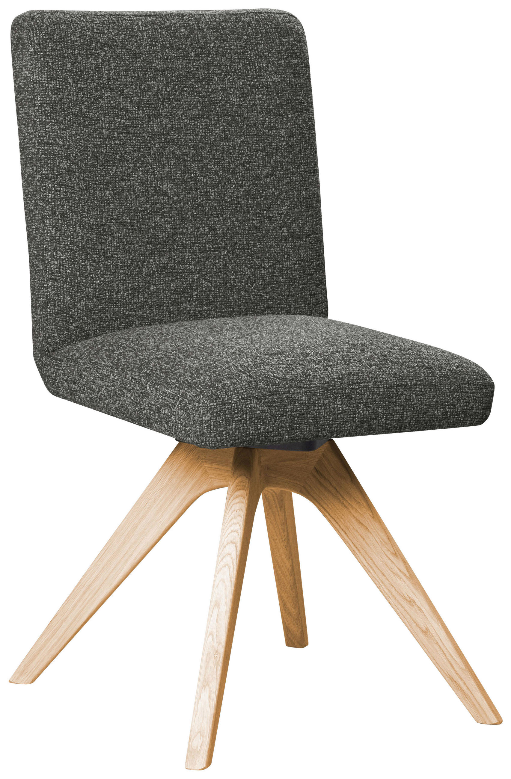 STUHL drehbar - Dunkelgrau/Eichefarben, KONVENTIONELL, Holz/Textil (47/89/60cm) - Linea Natura