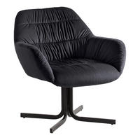 SESSEL in Samt Schwarz  - Schwarz, Design, Textil/Metall (64/74/68cm) - Livetastic