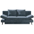 SCHLAFSOFA in Grau  - Schwarz/Grau, Design, Textil/Metall (200/85/90cm) - Novel