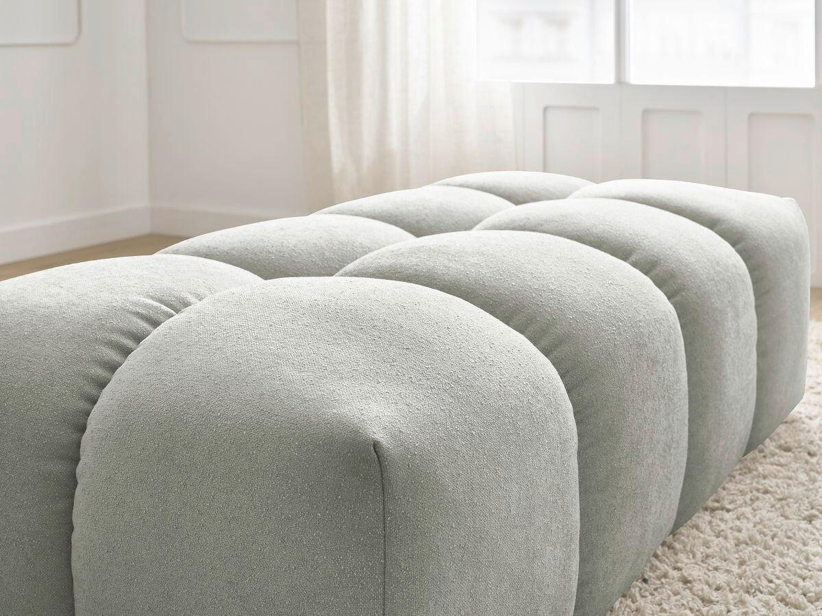 HOCKER EVEREST Struktur Hellgrau  - Hellgrau/Schwarz, MODERN, Kunststoff/Textil (140/70/40cm)