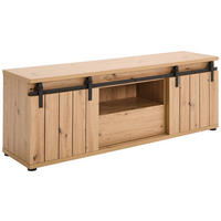 NISKA KOMODA   160/56/40 cm   crna, boje hrasta   - boje hrasta/crna, Lifestyle, drvni materijal/metal (160/56/40cm) - Landscape
