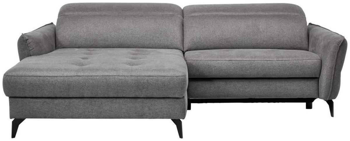 Ecksofa inkl. Funktionen MANTA Anthrazit Flachgewebe  - Anthrazit/Schwarz, Design, Textil/Metall (175/246cm) - Celina