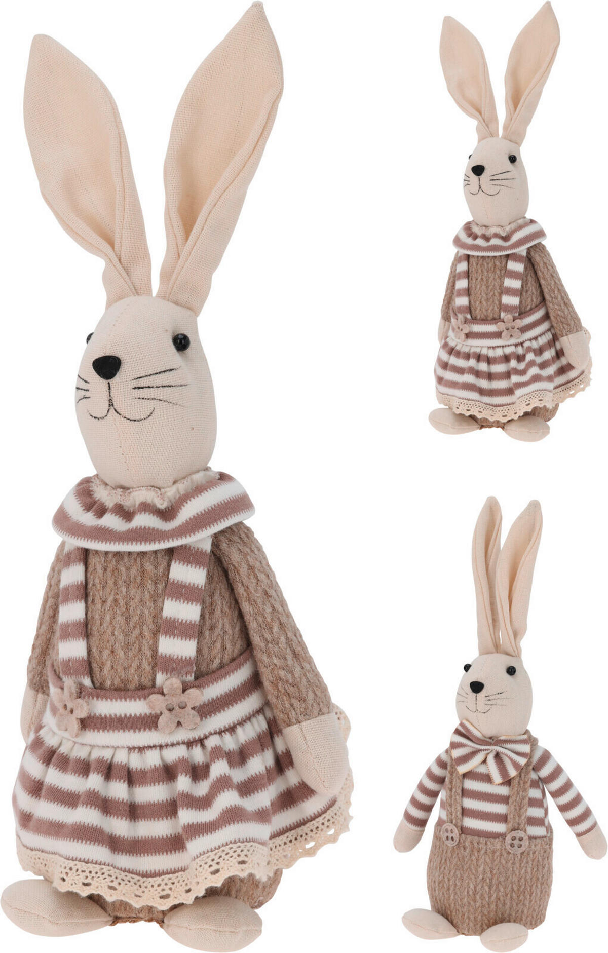 DEKORAČNÍ ZAJÍC - vícebarevná, Basics, textil (22/9/8cm)