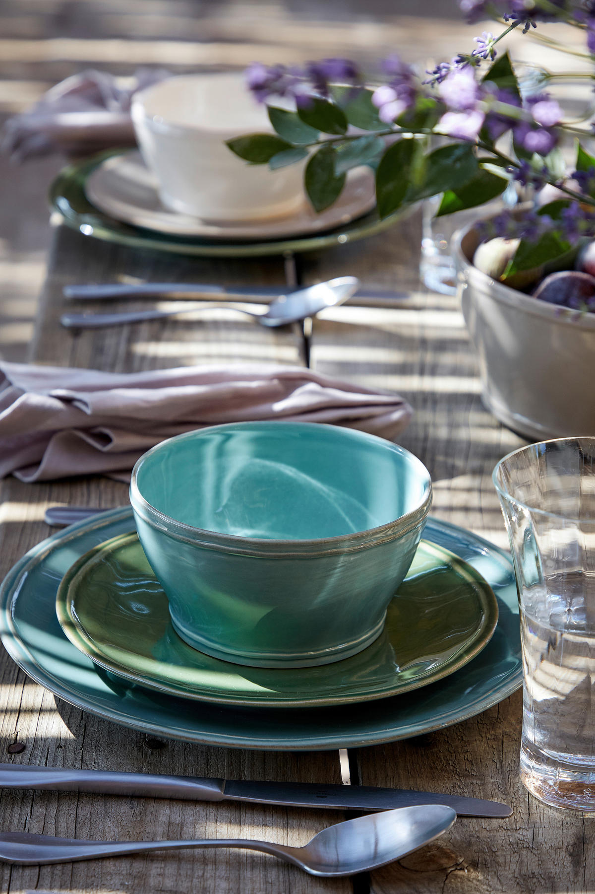 KOMBISERVICE Dunkelgrün FONTANA 5-teilig 1 Personen  - Dunkelgrün, Basics, Keramik - Costa Nova