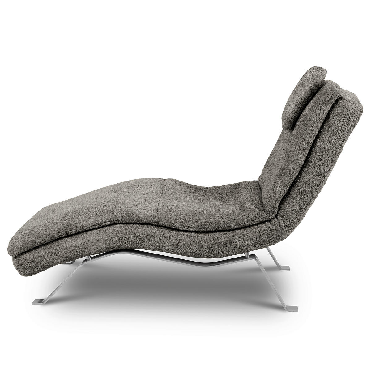 RELAXLIEGE in Bouclé Dunkelgrau  - Dunkelgrau/Silberfarben, Design, Textil/Metall (65/95/171cm) - Celina Home