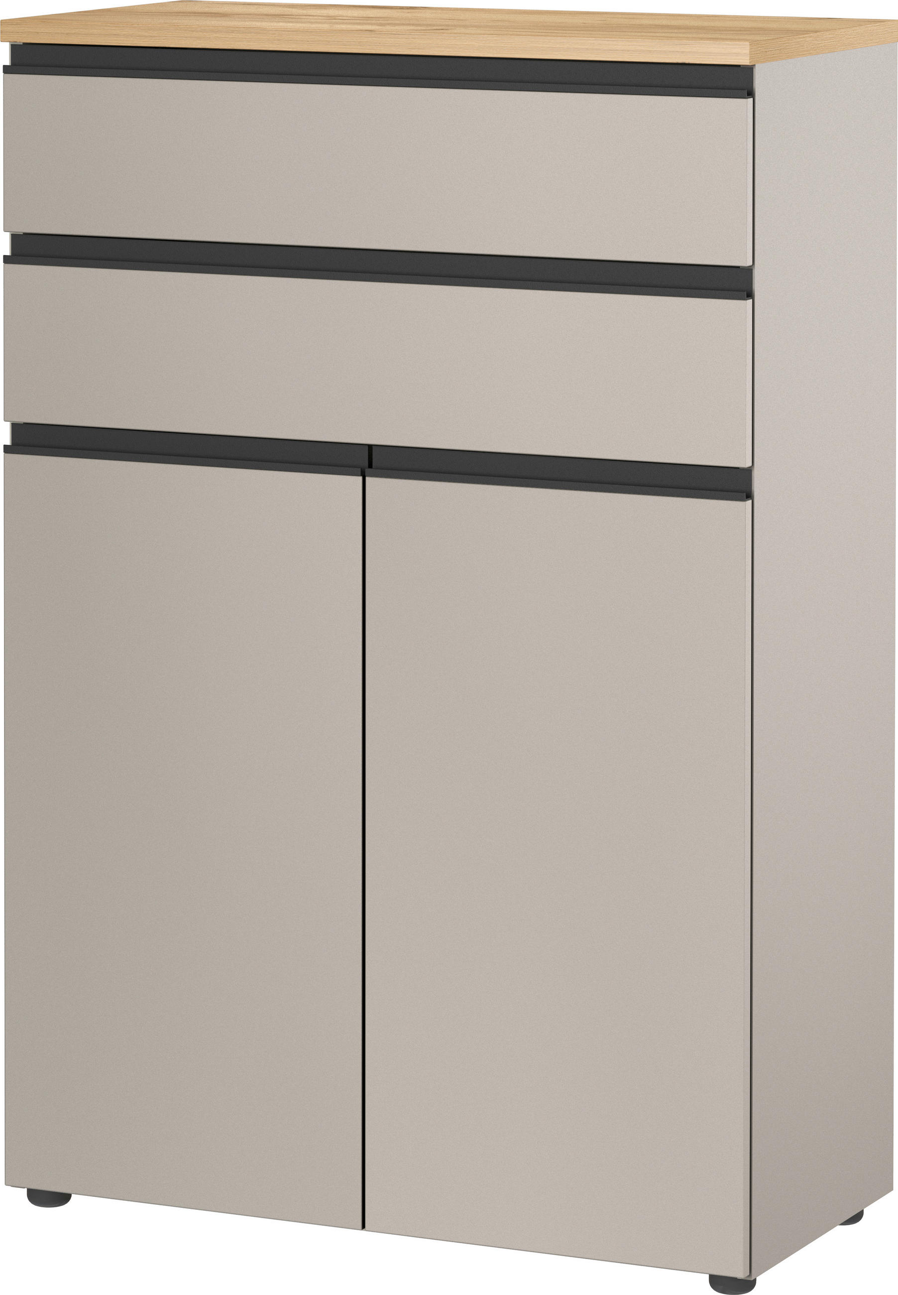 AKTENSCHRANK Grau, Eichefarben  - Eichefarben/Grau, MODERN, Holzwerkstoff (80/120/40cm) - Novel
