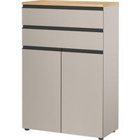 AKTENSCHRANK 80/120/40 cm  - Eichefarben/Grau, Modern, Holzwerkstoff (80/120/40cm) - Novel