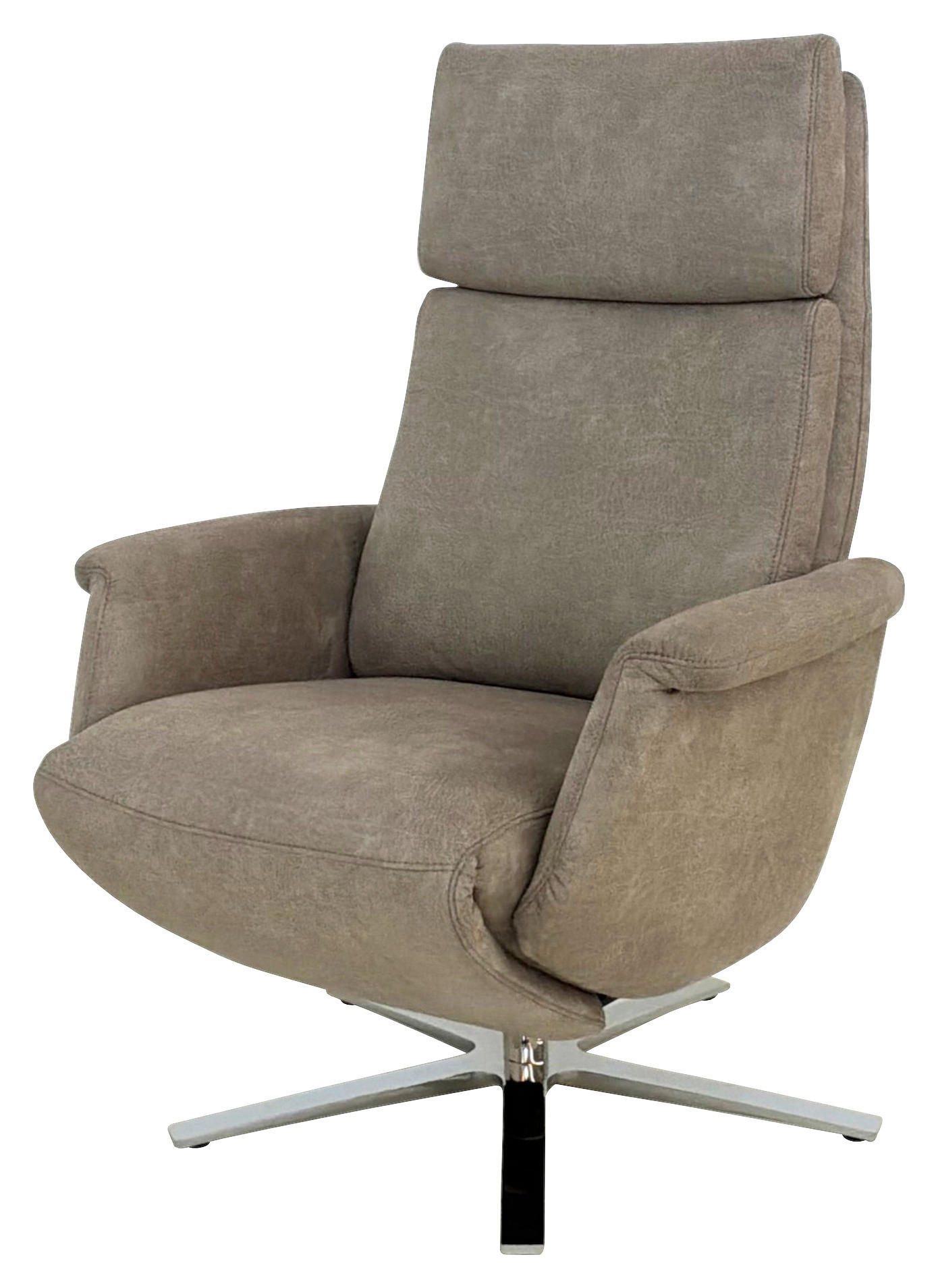 RELAXSESSEL Mikrofaser    - Chromfarben/Beige, Design, Textil/Metall (80/113/90cm) - Cantus