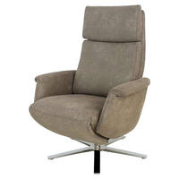 RELAXSESSEL Mikrofaser    - Chromfarben/Beige, Design, Textil/Metall (80/113/90cm) - Cantus