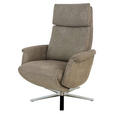 RELAXSESSEL Mikrofaser    - Chromfarben/Beige, Design, Textil/Metall (80/113/90cm) - Cantus
