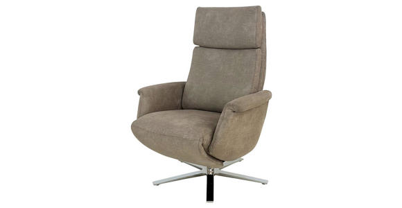 RELAXSESSEL Mikrofaser    - Chromfarben/Beige, Design, Textil/Metall (80/113/90cm) - Cantus