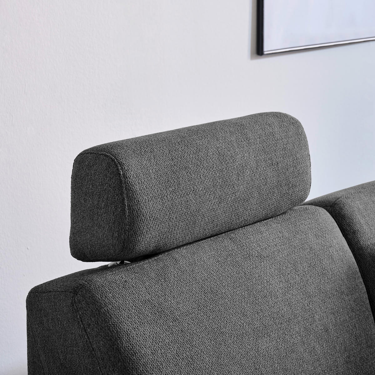 WOHNLANDSCHAFT  in Webstoff Grau  - Schwarz/Grau, KONVENTIONELL, Kunststoff/Textil (224/165cm) - Xora