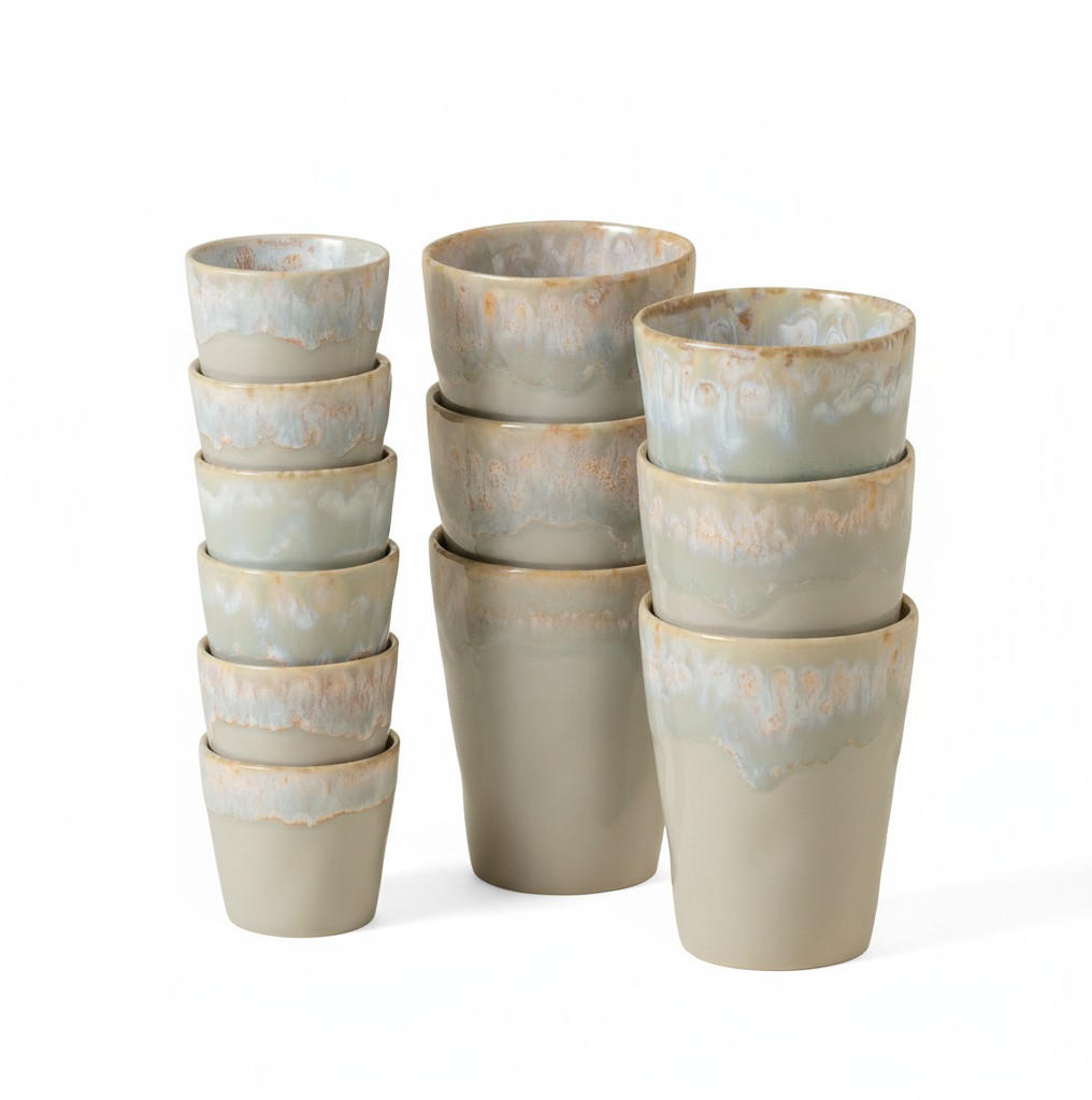 ESPRESSO & KAFFEEBECHERSET GRESPRESSO 12-teilig  - Hellgrau, Basics, Keramik - Costa Nova