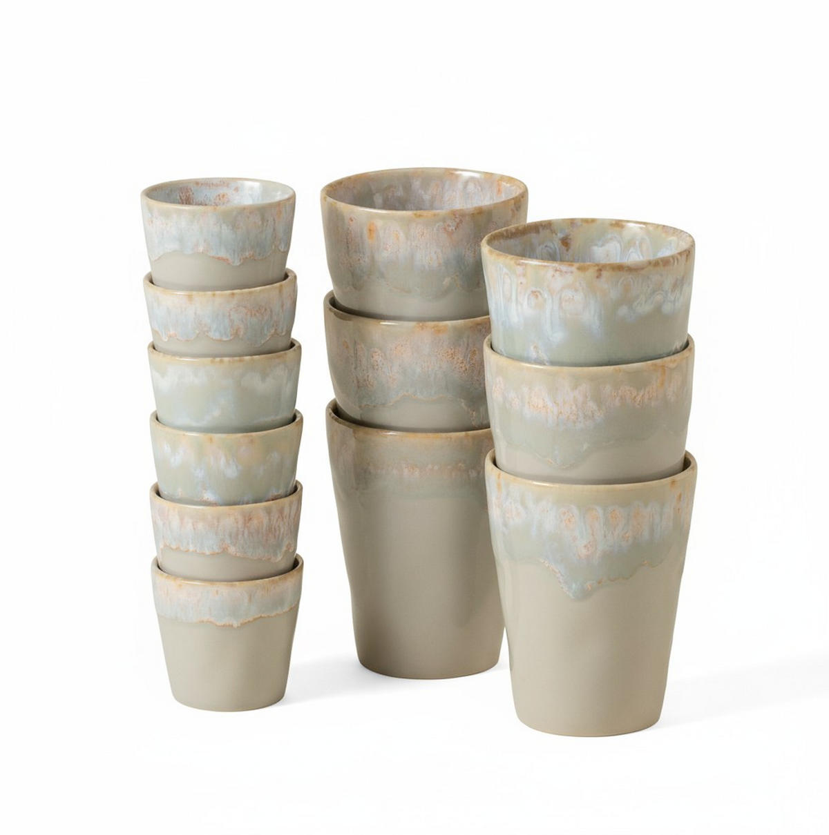 ESPRESSO & KAFFEEBECHERSET GRESPRESSO 12-teilig  - Hellgrau, Basics, Keramik - Costa Nova