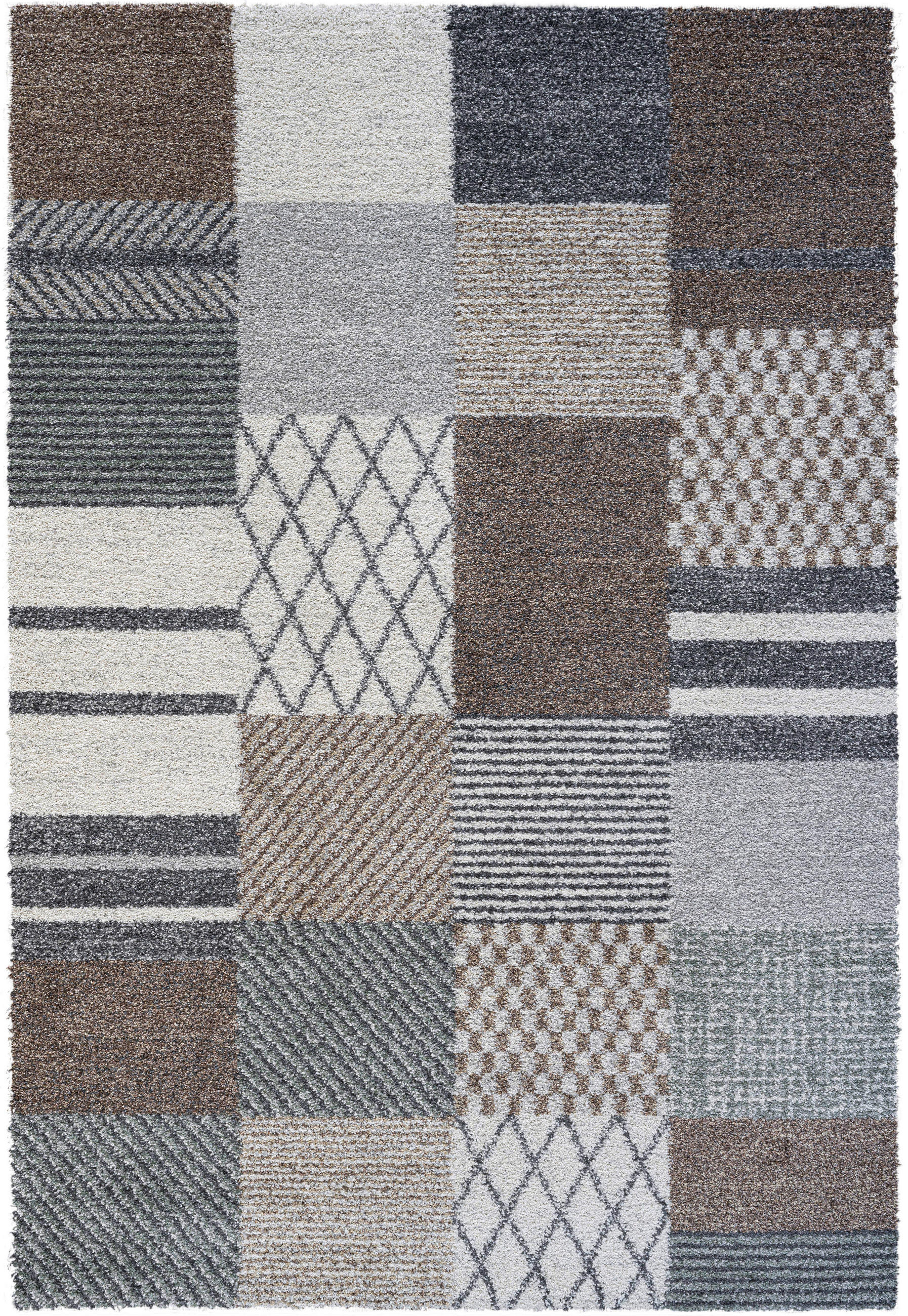 WEBTEPPICH 200/290 cm Mehari Creme, Grau, Grün  - Creme/Grau, KONVENTIONELL, Kunststoff/Textil (200/290cm) - Novel
