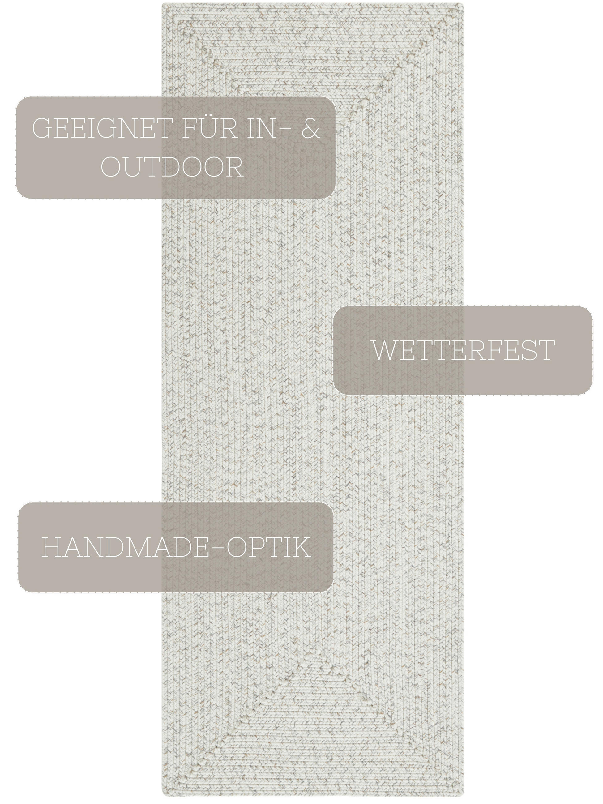 LÄUFER 80/200 cm Braided  - Multicolor/Creme, Design, Kunststoff (80/200cm)