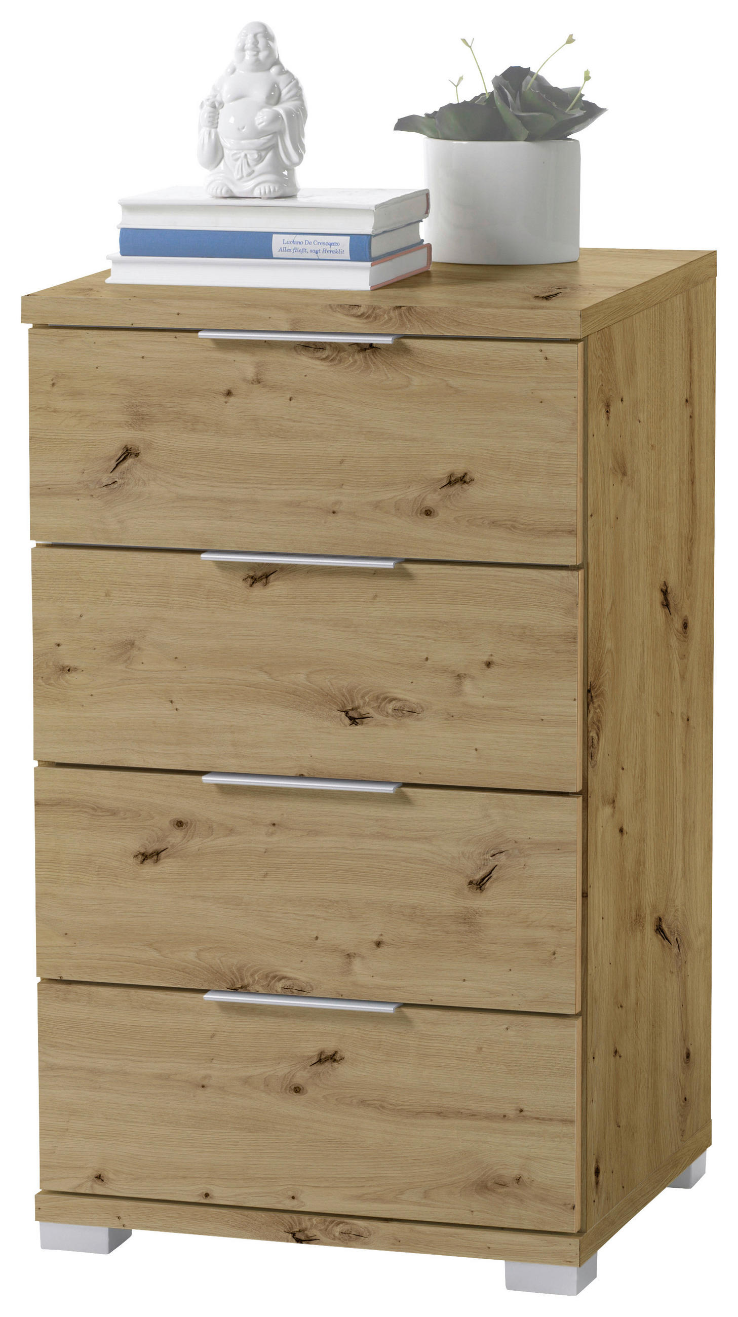 NOĆNI ORMARIĆ boje hrasta   - boje hrasta/boje kroma, Design, drvni materijal (46/79/42cm) - Boxxx