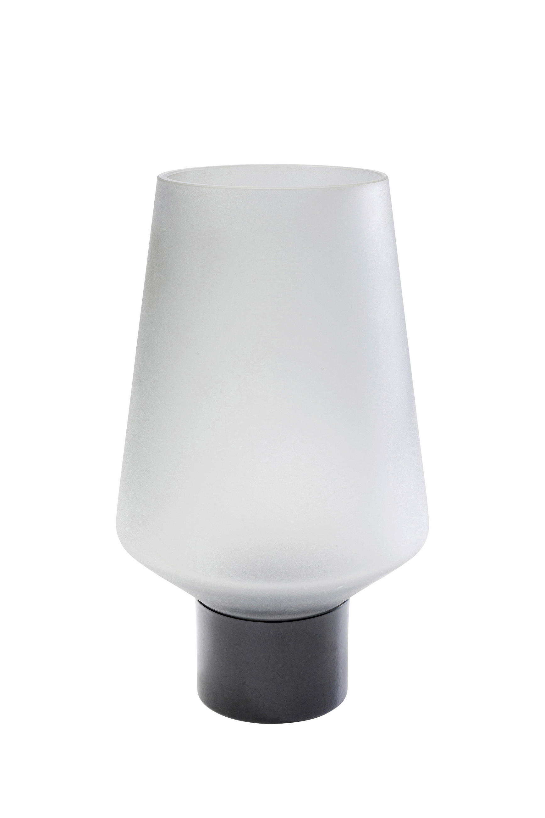 VASE 26 cm  - Anthrazit/Weiß, Glas/Metall (16/26/16cm) - Kare-Design