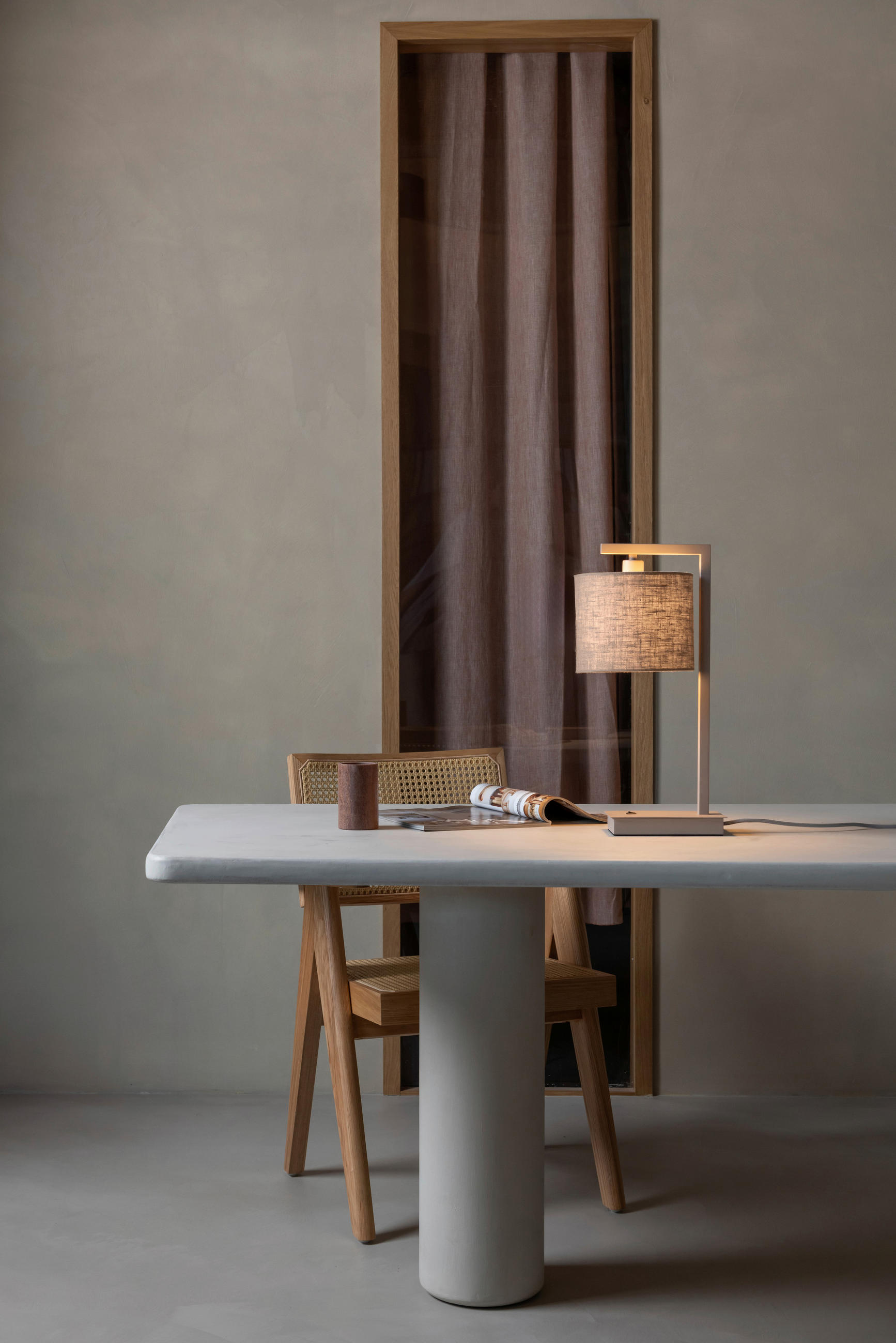 TISCHLEUCHTE - Sandfarben/Beigebraun, Design, Textil/Metall (18/10/44cm) - It's about Romi